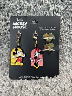 Disney Mickey Mouse Bestie 2pk Adhesive Charm Hooks Bioworld New